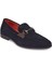 Lacivert Hakiki Süet Deri Erkek Loafer - E24I1AY56787-D44 1