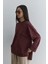 Kalın Katlamalı Sweatshirt Bordo 1