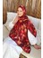 Çiçek Desen Soft Şal Bordo 2