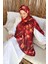 Çiçek Desen Soft Şal Bordo 3