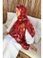 Çiçek Desen Soft Şal Bordo 4