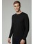 %100 Pamuk Erkek Süprem Uzun Kollu Basic T-Shirt Compact Penye Siyah Sporcu Tişört Body 5