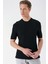 Slim Fit Bisiklet Yaka Kısa Kol Siyah Triko Tr 869 3