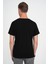 Comfort Fit Bisiklet Yaka Esnek Pamuk Düz Siyah Tişört Ts 915 5