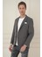 Slim Fit Torba Cep Esnek Spandex Karışımlı Düz Koyu Haki Blazer Ceket C 696 3
