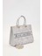Gri Baskı Detaylı Büyük El Çantası 2