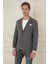 Slim Fit Torba Cep Esnek Spandex Karışımlı Düz Koyu Haki Blazer Ceket C 696 4