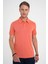 Comfort Fit Polo Yaka Modal Karışım Kısa Kol Casual Turuncu Tişört Ts 903 3
