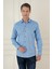 Slim Fit Dokulu %100 Pamuk Mavi Gömlek G 1584 2