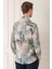 Comfort Fit Düğmeli Yaka Batik Desenli Pamuk Mint Gömlek G 1566 4