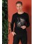Slim Fit Baskılı Bisiklet Yaka Esnek Pamuk Siyah Tişört Ts 866 2