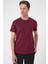 Comfort Fit Bisiklet Yaka Esnek Pamuk Casuel Bordo Tişört Ts 885 3