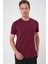 Comfort Fit Bisiklet Yaka Esnek Pamuk Casuel Bordo Tişört Ts 885 4