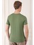 Slim Fit Bisiklet Yaka Düz Pamuklu Haki Tişört Ts 823 5