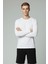 %100 Pamuk Erkek Süprem Uzun Kollu Basic T-Shirt Compact Penye Beyaz Sporcu Tişört Body 4