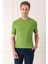 Slim Fit Bisiklet Yaka Kısa Kol Yeşil Triko Tr 869 1
