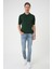 Comfort Fit Polo Yaka Pamuklu Kısa Kol Casuel Yeşil Triko Tişört Tr 880 1