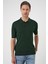 Comfort Fit Polo Yaka Pamuklu Kısa Kol Casuel Yeşil Triko Tişört Tr 880 4