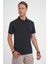 Comfort Fit Polo Yaka Modal Karışım Kısa Kol Casual Siyah Tişört Ts 903 3