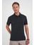 Comfort Fit Polo Yaka Modal Karışım Kısa Kol Casual Siyah Tişört Ts 903 4
