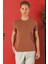 Slim Fit Bisiklet Yaka %100 Pamuk Kiremit Tişört Ts 878 1