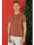 Slim Fit Bisiklet Yaka %100 Pamuk Kiremit Tişört Ts 878 3