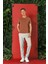 Slim Fit Bisiklet Yaka %100 Pamuk Kiremit Tişört Ts 878 5