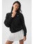 Bisiklet Yaka Uzun Kollu Basic Triko Kumaş Sweatshirt 1