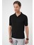 Comfort Fit Polo Yaka Pamuklu Kısa Kol Casuel Siyah Triko Tişört Tr 880 3