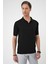 Comfort Fit Polo Yaka Pamuklu Kısa Kol Casuel Siyah Triko Tişört Tr 880 4