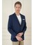 Slim Fit Torba Cep Esnek Spandex Karışımlı Düz Lacivert Blazer Ceket C 696 2