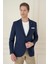 Slim Fit Torba Cep Esnek Spandex Karışımlı Düz Lacivert Blazer Ceket C 696 3