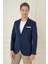 Slim Fit Torba Cep Esnek Spandex Karışımlı Düz Lacivert Blazer Ceket C 696 4