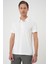Comfort Fit Polo Yaka Modal Karışım Kısa Kol Casual Ekru Tişört Ts 903 3