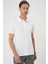 Comfort Fit Polo Yaka Modal Karışım Kısa Kol Casual Ekru Tişört Ts 903 4