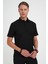 Slim Fit Polo Yaka Modal Fitilli Kısa Kol Siyah Tişört Ts 904 3