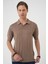 Comfort Fit Polo Yaka Pamuklu Kısa Kol Casuel Vizon Triko Tişört Tr 880 2