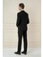 Slim Fit Çift Yırtmaç Düz Siyah Klasik Takım Elbise Tk 913 4
