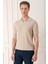 Slim Fit Polo Yaka Kısa Kol %100 Pamuk Bej Triko Tr 868 1