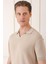 Slim Fit Polo Yaka Kısa Kol %100 Pamuk Bej Triko Tr 868 4
