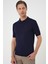 Comfort Fit Polo Yaka Pamuklu Kısa Kol Casuel Lacivert Triko Tişört Tr 880 4