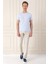 Slim Fit Bisiklet Yaka Düz Pamuklu Buz Mavi Tişört Ts 823 2