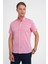 Comfort Fit Düğme Yaka Kısa Kol %100 Keten Düz Mercan Gömlek G 1596 3