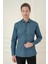 Slim Fit Kazayağı Desenli %100 Pamuk Casuel Mavi Gömlek G 1585 2