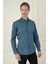 Slim Fit Kazayağı Desenli %100 Pamuk Casuel Mavi Gömlek G 1585 3
