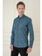 Slim Fit Kazayağı Desenli %100 Pamuk Casuel Mavi Gömlek G 1585 4