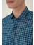Slim Fit Kazayağı Desenli %100 Pamuk Casuel Mavi Gömlek G 1585 5
