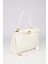 Beyaz Gold Kilit Detaylı El Çantası 2