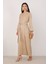 Sedefli Abaya Koyu Bej 1