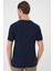 Comfort Fit Bisiklet Yaka Kabartma Desenli Casuel Lacivert Tişört Ts 899 5